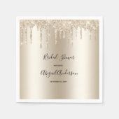 Champagne Glitzer Tropfen Brautparty Glam Trendy Serviette (Vorderseite)