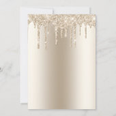 Champagne Glitzer Tropfen Glam Trendy Birthday Inv Einladung (Rückseite)