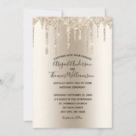 Champagne Glitzer Tropfen Trendy Elegant Wedding Einladung