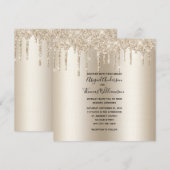 Champagne Glitzer Tropfen Trendy Elegant Wedding Einladung (Vorne/Hinten)