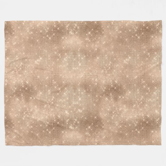 Champagne Glitzy Glam Sparkle Fleecedecke (Vorderseite (Horizontal))
