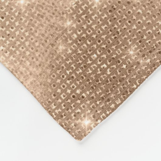 Champagne Glitzy Glam Sparkle Fleecedecke (Ecke)