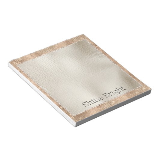 Champagne Glitzy Glam Sparkle Notizblock (angewinkelt)
