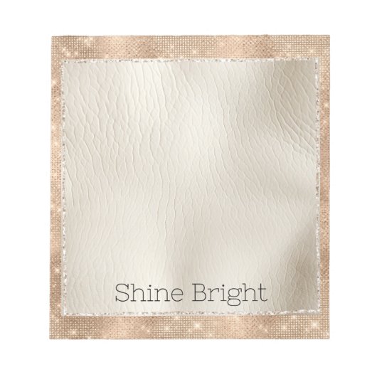 Champagne Glitzy Glam Sparkle Notizblock (Vorderseite)