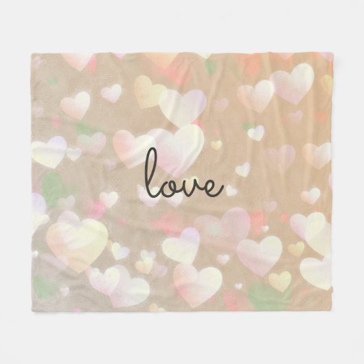 Champagne-Glühen-Herzen Fleecedecke (Vorderseite (Horizontal))