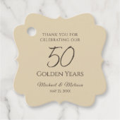 Champagne Gold 50th Anniversary Favor Tag Geschenkanhänger (Vorderseite)