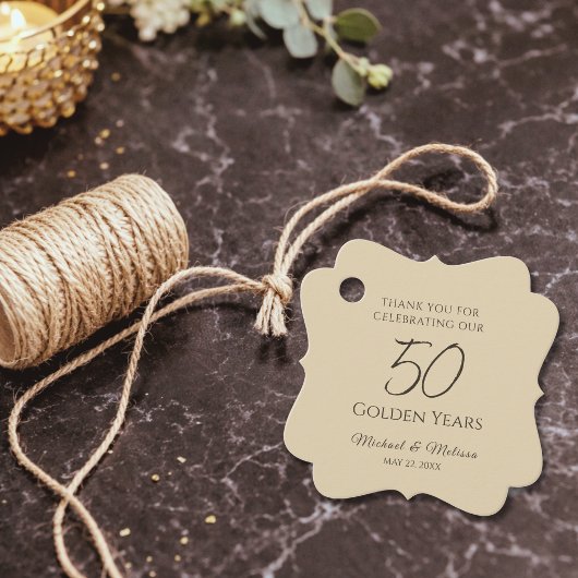 Champagne Gold 50th Anniversary Favor Tag Geschenkanhänger