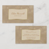 Champagne Gold Abstrakt Circle Minimalistisch Visitenkarte (Vorne/Hinten)