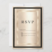 Champagne Gold Black Glamour Luxury RSVP Einladung (Vorderseite)