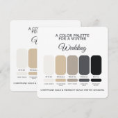 Champagne Gold Black Winter Wedding Palette Card Einladung (Vorne/Hinten)