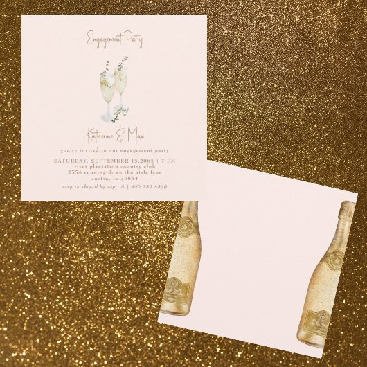 Champagne Gold & Blush Square Engagement Party