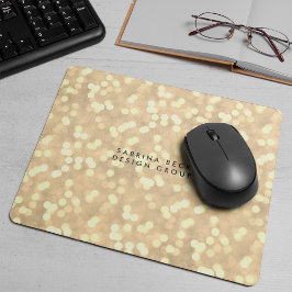 Champagne Gold Bokeh Lights | PERSONALISIERT Mousepad