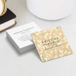 Champagne Gold Bokeh Square Quadratische Visitenkarte