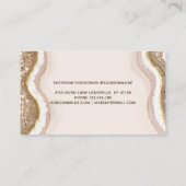 Champagne Gold Brown Glitzer Agate Geode Terminkarte (Rückseite)