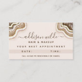 Champagne Gold Brown Glitzer Agate Geode Terminkarte (Vorderseite)