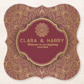 Champagne gold calligraphy romantic weeding untersetzer (Vorderseite)