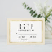 Champagne + Gold Classic Wedding Einladende RSVP C (Stehend Vorderseite)