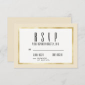 Champagne + Gold Classic Wedding Einladende RSVP C (Vorne/Hinten)