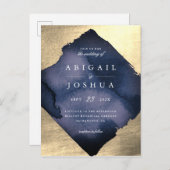 Champagne Gold Diamond Wasserfarbe Hochzeit Einladungspostkarte (Vorne/Hinten)