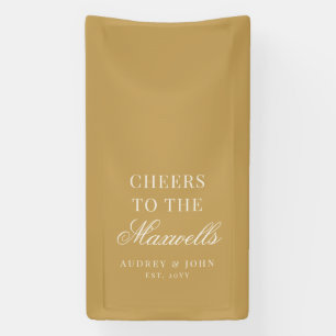 Champagne Gold Elfenbein Cheers Script Hochzeit Banner