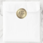 Champagne Gold Foil Look Logo Runder Aufkleber (Tasche)