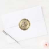 Champagne Gold Foil Look Logo Runder Aufkleber (Umschlag)