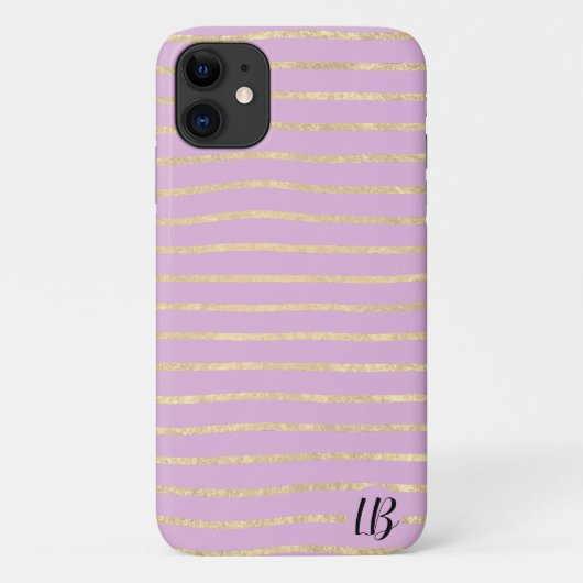 Champagne Gold Foil Strips Handy Case (Rückseite)