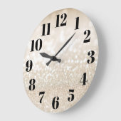 Champagne Gold Glam Bokeh Glitzer Große Wanduhr (Winkel)