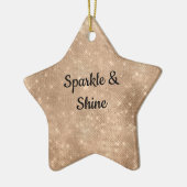 Champagne Gold Glam Sparkle Glitz Keramik Ornament (Links)