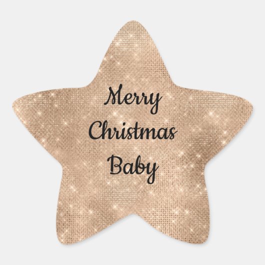 Champagne Gold Glam Sparkle Glitz Stern-Aufkleber (Vorderseite)