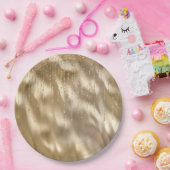 Champagne Gold Glam Sparkle Stings Wedding Pappteller (Party)