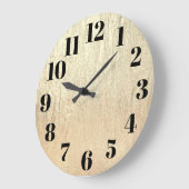 Champagne Gold Glam Texture Große Wanduhr (Winkel)