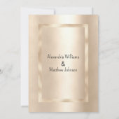 Champagne Gold Glamour Pink Floral Wedding Einladung (Rückseite)