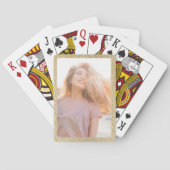 Champagne Gold Glitzer Border Foto Spielkarten (Rückseite)