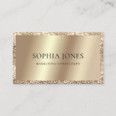 Champagne Gold Glitzer Frame Luxus Visitenkarte (Vorderseite)