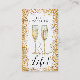 Champagne Gold Glitzer Geburtstagsparty Lesezeiche Visitenkarte
