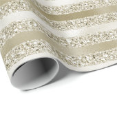 Champagne Gold Glitzer Glitz Stripes Geschenkpapier (Rolleneckpunkt)