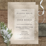 Champagne Gold Glitzer Moderne Hochzeit Einladung<br><div class="desc">Diese Einladung ist Teil der Champagne Gold Glitzer Wedding Invitation Suite Karten erstellt von Simply Farmhouse Press. Der weiche Champagner Gold Glitzer Hintergrund zeichnet sich durch einen durchsichtigen,  weißen Textbereich und weißen Text aus. Es ist einfach und elegant mit einem modernen Look.</div>
