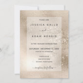 Champagne Gold Glitzer Moderne Hochzeit Einladung (Vorderseite)