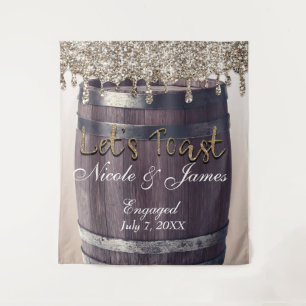 Champagne Gold Glitzer Tropfen Barrel Barrel Verlo Wandteppich