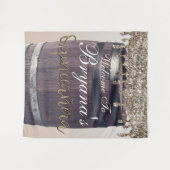 Champagne Gold Glitzer Tropfen Rustikale Quinceñer Wandteppich (Vorderseite (Horizontal))