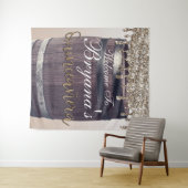 Champagne Gold Glitzer Tropfen Rustikale Quinceñer Wandteppich (Beispiel (Horizontal))