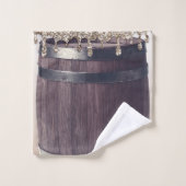 Champagne Gold Glitzer Tropfen Rustikales Glam Chi Badhandtuch Set (Waschlappen)