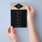 Champagne Gold Glitzer und Glamour Salon Flyer (Handgriff)