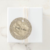 Champagne Gold Glitzy Glitzer Geschenkanhänger (Beispiel)