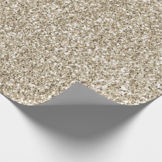 Champagne Gold Glitzy Glitzer Geschenkpapier (Ecke)
