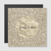 Champagne Gold Glitzy Glitzer Magnetkarte (Vorne/Hinten)