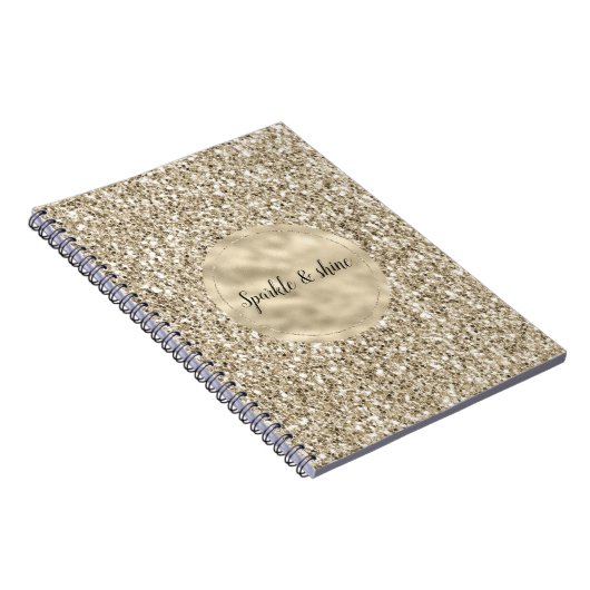 Champagne Gold Glitzy Glitzer Notizblock (Rechte Seite)