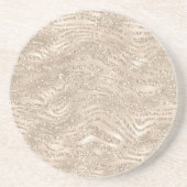Champagne Gold Glitzy Glitzer Zebra Print Getränkeuntersetzer (Vorne)
