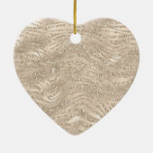 Champagne Gold Glitzy Glitzer Zebra Print Keramik Ornament (Hinten)